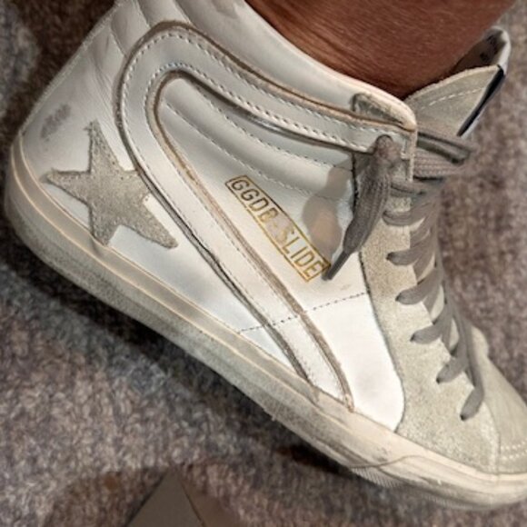 Golden Goose Woman Size 38 Suede Toe and Star Leather White/Ice - Picture 9 of 14